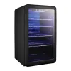 GLASS DOOR RETRO BEVERAGE FRIDGE IN BLACK