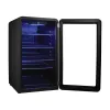 GLASS DOOR RETRO BEVERAGE FRIDGE IN BLACK