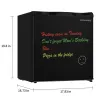 Small beverage fridge with Eraser board door.