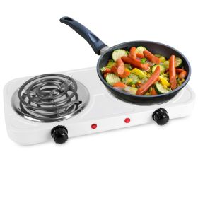 2 Color Options -- 1Pc 2000W Electric Double Burner (Option: White)