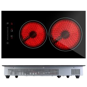 Dual Induction Burners Electric Cooktop (Color: Black)