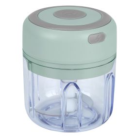 Mini Electric Garlic Chopper 8.45OZ Cordless (Option: Green-1Pc)