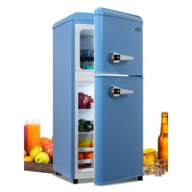 Compact Refrigerator Mini Fridge With Freezer (Option: Blue)