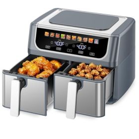 Double-basket Air Fryer (Option: Gray)