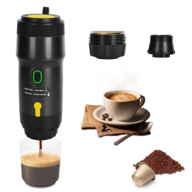 Cordless Coffee Maker Self Heating Car Espresso Maker (Color: Black)
