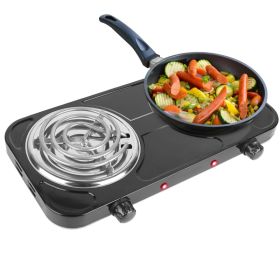 2 Color Options -- 1Pc 2000W Electric Double Burner (Option: Black)