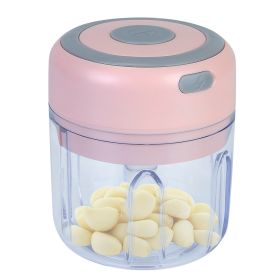 Mini Electric Garlic Chopper 8.45OZ Cordless (Option: Pink-1Pc)