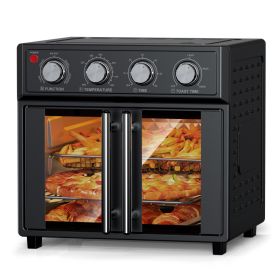 29.5 QT Air Fryer Convection Toaster Oven, French Door (Option: AFJ26ABLACK)