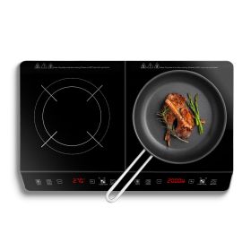 4000W Induction Cooktop Portable Double Induction Cooker (Color: Black)