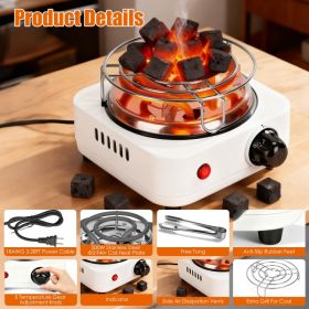 Hookah Charcoal Burner Compact Coal Burner For Hooka Cubes (Option: White)