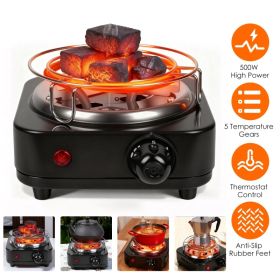Electric Charcoal Burner 500W Hookah Burner For Hooka Cubes (Option: Black)